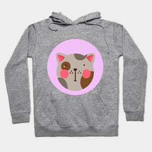 cute silly drawn kitty cat design 3 Hoodie